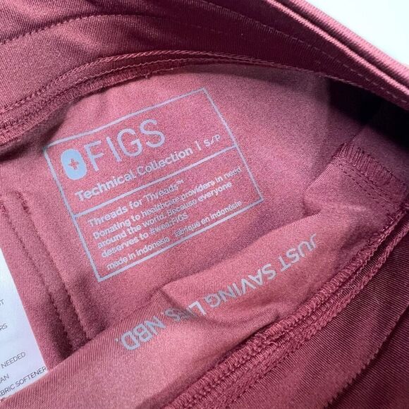 FIGS Pants Womens Small Burgundy Technical Collection Scrub Nurse Jogger - Picture 7 of 11
